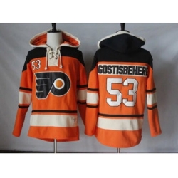 Philadelphia Flyers #53 Shayne Gostisbehere Orange Sawyer Hooded Sweatshirt Stitched NHL Jersey Philadelphia Flyers #53 Shayne Gostisbehere Orange Sawyer Hooded Sweatshirt Stitched NHL Jersey