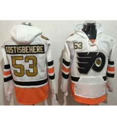 Philadelphia Flyers #53 Shayne Gostisbehere White 3rd Name & Number Pullover NHL Hoodie