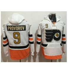 Philadelphia Flyers #9 Ivan Provorov White 3rd Name & Number Pullover NHL Hoodie