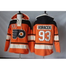 Philadelphia Flyers #93 Jakub Voracek Orange Sawyer Hooded Sweatshirt Stitched NHL Jersey