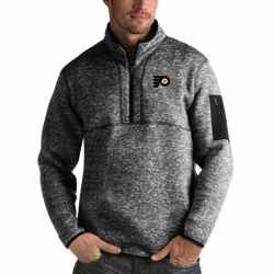 Philadelphia Flyers Antigua Fortune Quarter-Zip Pullover Jacket Charcoal Philadelphia Flyers Antigua Fortune Quarter-Zip Pullover Jacket Charcoal