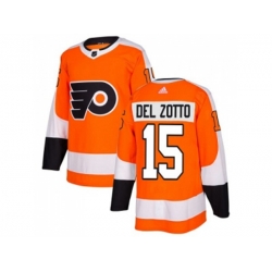 Adidas Philadelphia Flyers #15 Michael Del Zotto Orange Home Authentic Stitched NHL Jersey