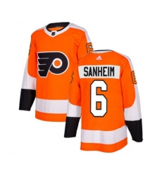 Adidas Philadelphia Flyers #6 Travis Sanheim Premier Orange Home NHL Jersey
