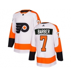 Adidas Philadelphia Flyers #7 Bill Barber Authentic White Away NHL Jersey