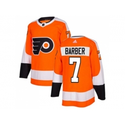 Adidas Philadelphia Flyers #7 Bill Barber Orange Home Authentic Stitched NHL Jersey