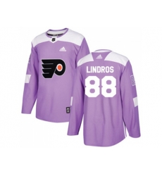 Adidas Philadelphia Flyers #88 Eric Lindros Purple Authentic Fights Cancer Stitched NHL Jersey