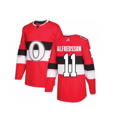 Adidas Ottawa Senators #11 Daniel Alfredsson Red Authentic 2017 100 Classic Stitched NHL Jersey