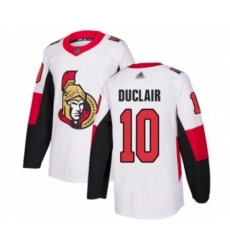 Ottawa Senators #10 Anthony Duclair Authentic White Away Hockey Jersey