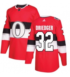 Ottawa Senators #32 Chris Driedger Authentic Red 2017 100 Classic NHL Jersey