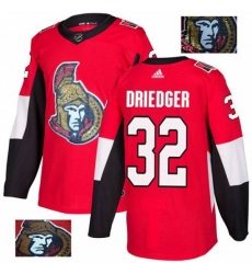 Ottawa Senators #32 Chris Driedger Authentic Red Fashion Gold NHL Jersey