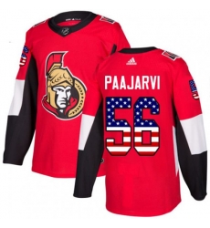 Ottawa Senators #56 Magnus Paajarvi Authentic Red USA Flag Fashion NHL Jersey
