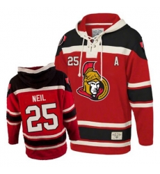 Old Time Hockey Ottawa Senators #25 Chris Neil Premier Red Sawyer Hooded Sweatshirt NHL Jersey