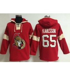 Ottawa Senators #65 Erik Karlsson Red Pullover NHL Hoodie