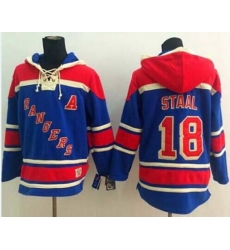 New York Rangers #18 Marc Staal Blue Sawyer Hooded Sweatshirt Stitched NHL Jersey