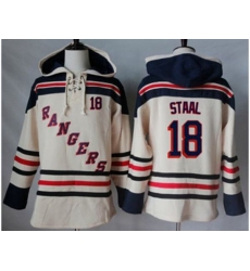 New York Rangers #18 Marc Staal Cream Sawyer Hooded Sweatshirt Stitched NHL Jersey