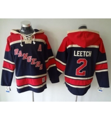 New York Rangers #2 Brian Leetch Navy Blue Sawyer Hooded Sweatshirt Stitched jerseys