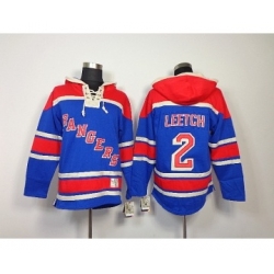 New York Rangers #2 Brian leetch blue[pullover hooded sweatshirt]