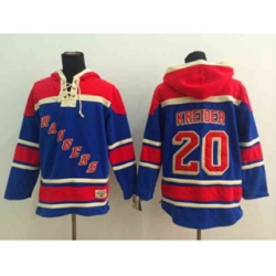 New York Rangers #20 Chris kreider blue[pullover hooded sweatshirt]