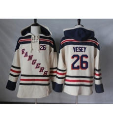 New York Rangers #26 Joe Kocur Cream Sawyer Hooded Sweatshirt Stitched NHL Jersey
