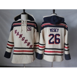 New York Rangers #26 Joe Kocur Cream Sawyer Hooded Sweatshirt Stitched NHL Jersey