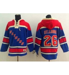 New York Rangers #26 Martin St.Louis Blue Sawyer Hooded Sweatshirt Stitched NHL Jersey