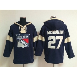 New York Rangers #27 Ryan McDonagh blue jerseys(pullover hooded sweatshirt)