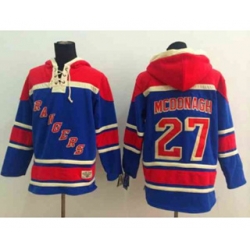New York Rangers #27 Ryan mcdonagh blue[pullover hooded sweatshirt]