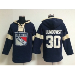 New York Rangers #30 Henrik Lundqvist blue jerseys(pullover hooded sweatshirt)