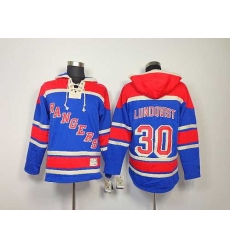 New York Rangers #30 Henrik Lundqvist blue [pullover hooded sweatshirt]