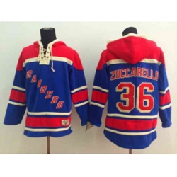 New York Rangers #36 Mats zuccarello blue[pullover hooded sweatshirt]