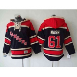 New York Rangers #61 Rick Nash dk.blue-red[pullover hooded sweatshirt]