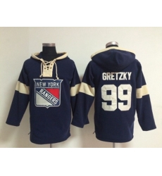 New York Rangers #99 Wayne Gretzky blue jerseys(pullover hooded sweatshirt)