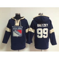 New York Rangers #99 Wayne Gretzky blue jerseys(pullover hooded sweatshirt)