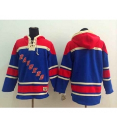 New York Rangers blank blue[pullover hooded sweatshirt]