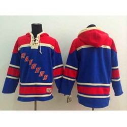New York Rangers blank blue[pullover hooded sweatshirt]