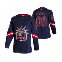 New York Rangers Custom Navy 2020-21 Alternate Authentic Player Hockey Jersey