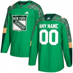 New York Rangers adidas Green St. Patricks Day Custom Practice Jersey