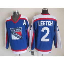 New York Rangers #2 Brian Leetch CCM Throwback blue jerseys