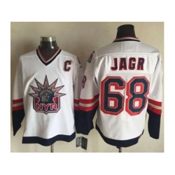 New York Rangers #68 Jaromir Jagr White CCM Statue of Liberty Stitched NHL Jersey
