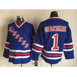 nhl jerseys new york rangers #1 giacomin blue[m&n]