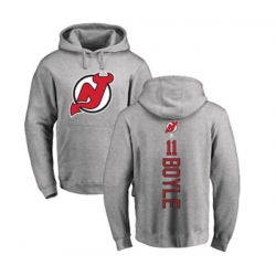 New Jersey Devils #11 Brian Boyle Ash Backer Pullover Hoodie