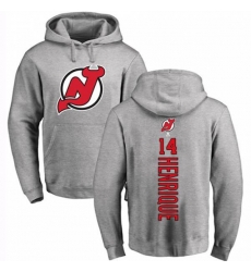 New Jersey Devils #14 Adam Henrique Ash Backer Pullover Hoodie
