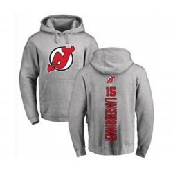 New Jersey Devils #15 Jamie Langenbrunner Ash Backer Pullover Hoodie