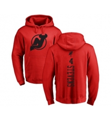 New Jersey Devils #4 Scott Stevens Red One Color Backer Pullover Hoodie