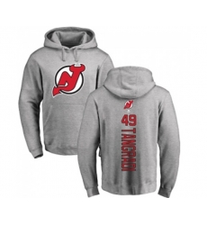 New Jersey Devils #49 Eric Tangradi Ash Backer Pullover Hoodie