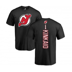New Jersey Devils #1 Keith Kinkaid Black Backer T-Shirt