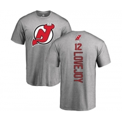 New Jersey Devils #12 Ben Lovejoy Ash Backer T-Shirt