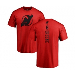 New Jersey Devils #6 Andy Greene Red One Color Backer T-Shirt