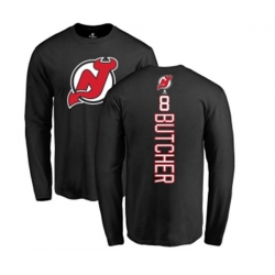 New Jersey Devils #8 Will Butcher Black Backer Long Sleeve T-Shirt