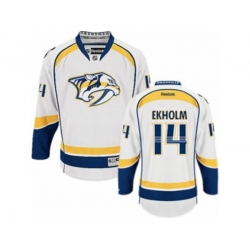Nashville Predators #14 Mattias Ekholm Authentic White Away NHL Jersey